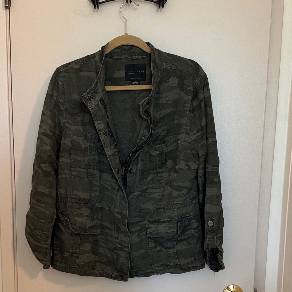 Sanctuary Green Camouflage Military Jacket